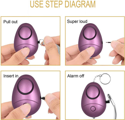Skorter | 6 Pack 140DB Personal Safety Alarm Keychain with LED Light