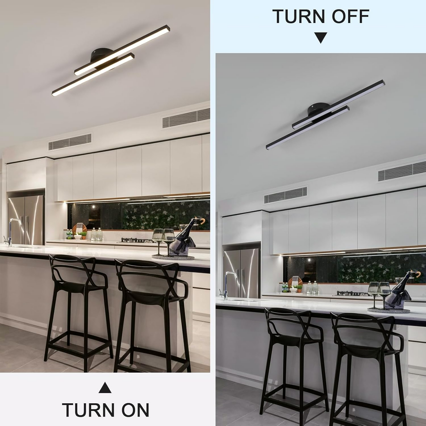 Skorter | Modern Aluminium Semi Flush Mount LED Ceiling Light | Minimalist Design for Living Room. Bedroom & Hallway