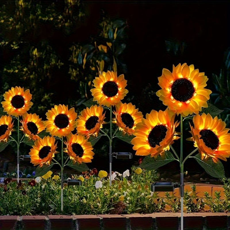 Skorter | SolarBloom - Sunflower LED Garden Lighting with 3 Heads, Waterproof
