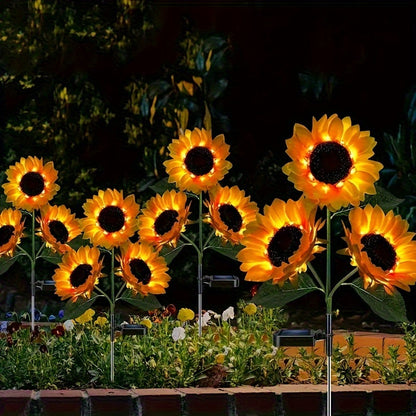 Skorter | SolarBloom - Sunflower LED Garden Lighting with 3 Heads, Waterproof