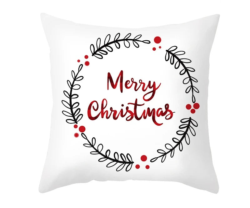 Skorter | Christmas Cushion Cover – Festive Santa & Elk Design for Holiday Decor & Perfect New Year Gift