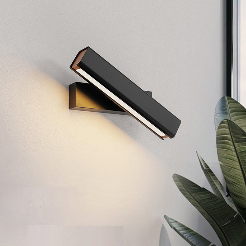 Skorter | Aqsa Modern LED Wall Lamp Indoor Reversible Rectangular Metal/Wood Living Room