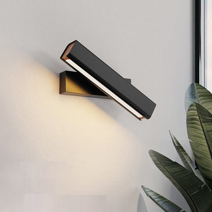 Skorter | Aqsa Modern LED Wall Lamp Indoor Reversible Rectangular Metal/Wood Living Room