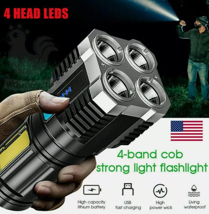 Skorter | Bright Waterproof Outdoor LED Flashlight with Side Lamp