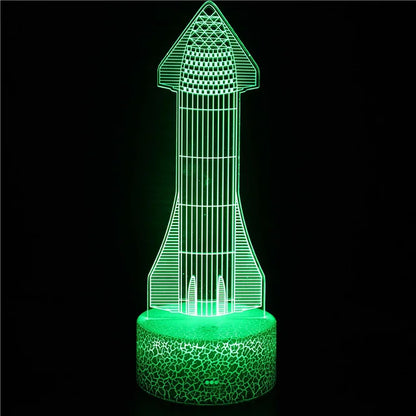 Skorter | LumiRocket - 3D LED Night Light with Color Change and Optical Illusion