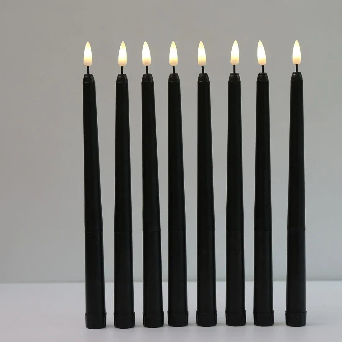 Skorter | 3 pieces black LED candles with flickering flame