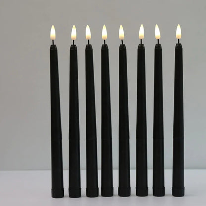 Skorter | 3 pieces black LED candles with flickering flame