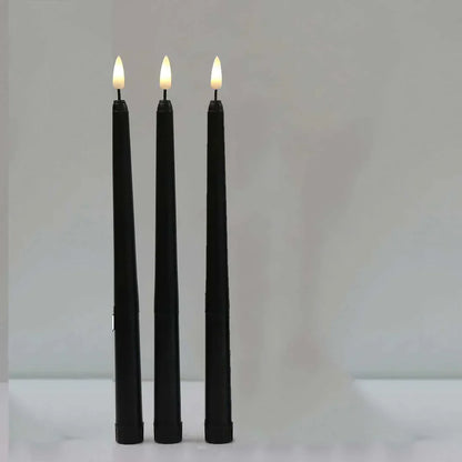Skorter | 3 pieces black LED candles with flickering flame