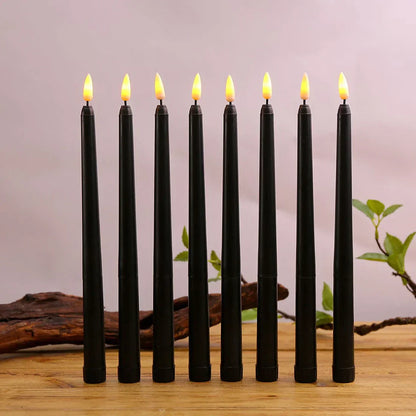 Skorter | 3 pieces black LED candles with flickering flame