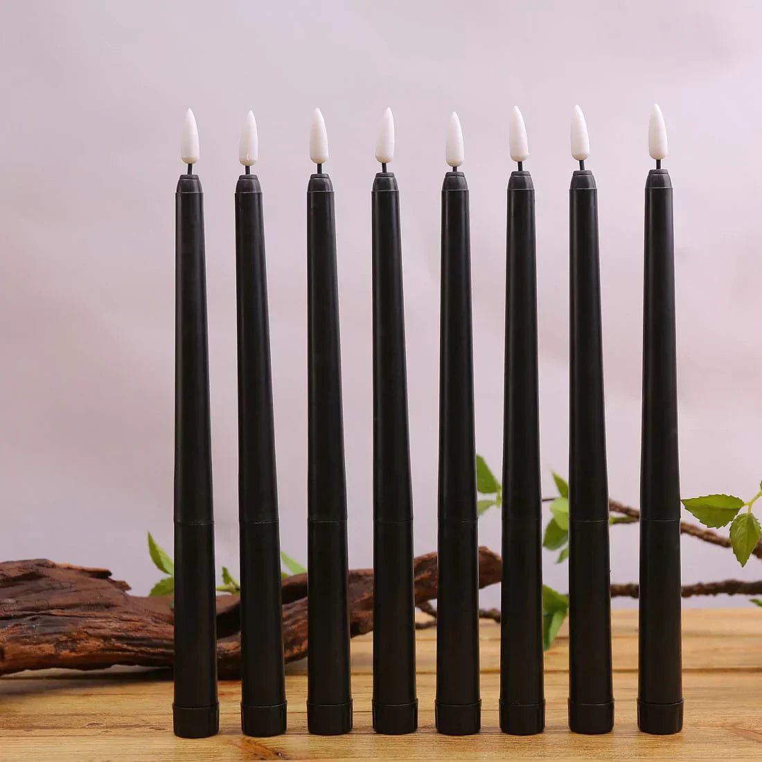 Skorter | 3 pieces black LED candles with flickering flame