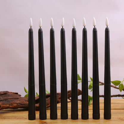 Skorter | 3 pieces black LED candles with flickering flame