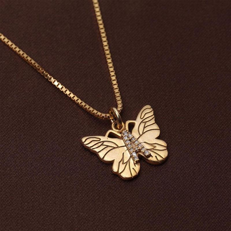 Skorter | Butterfly Initial "A" Necklace