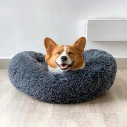 Skorter | Long Plush Donut Pet Bed with Washable Cover and Non-Slip Base