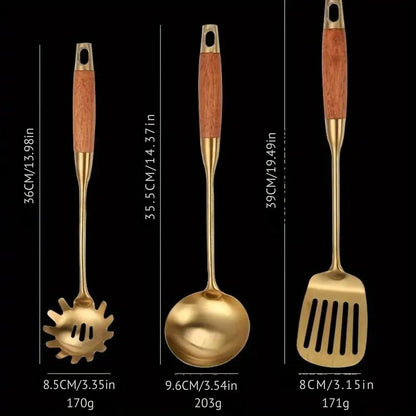 Skorter | Chef’s Choice Golden Kitchen Utensils | 6pcs Set