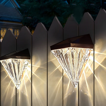 Skorter | 2 Pieces Geometric LED Waterproof Black Solar Wall Lamp