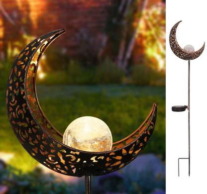 Skorter | Solar Garden Light made of Metal – Waterproof LED Design in Moon, Flame, Sun or Star Shape