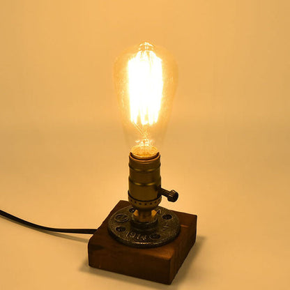 Skorter | Vintage Industrial Iron Light Bulb 1-Light Table Lamp