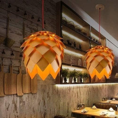 Skorter | Handcrafted Wooden Pine Cone Pendant Light
