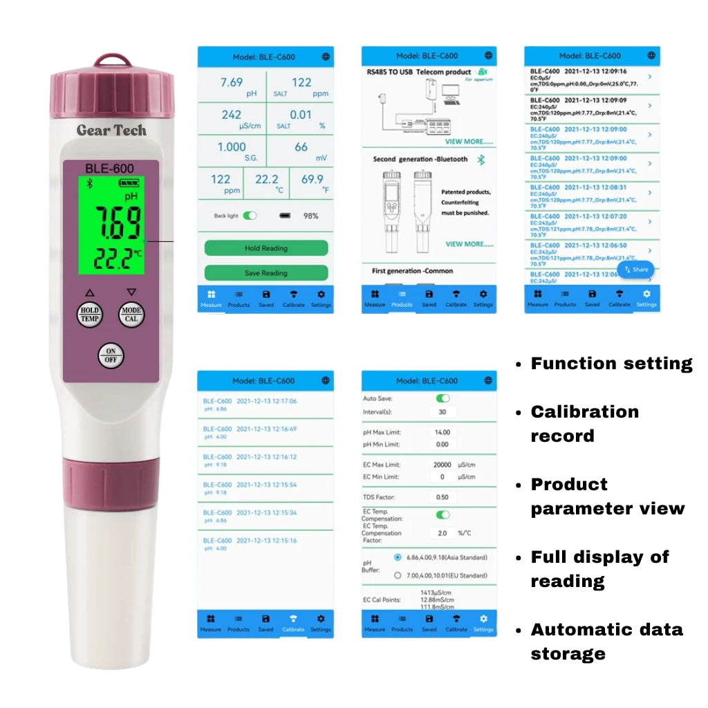 Skorter | Digital Pool Tester – Measuring device for pH and chlorine for easy pH measurement in pool water