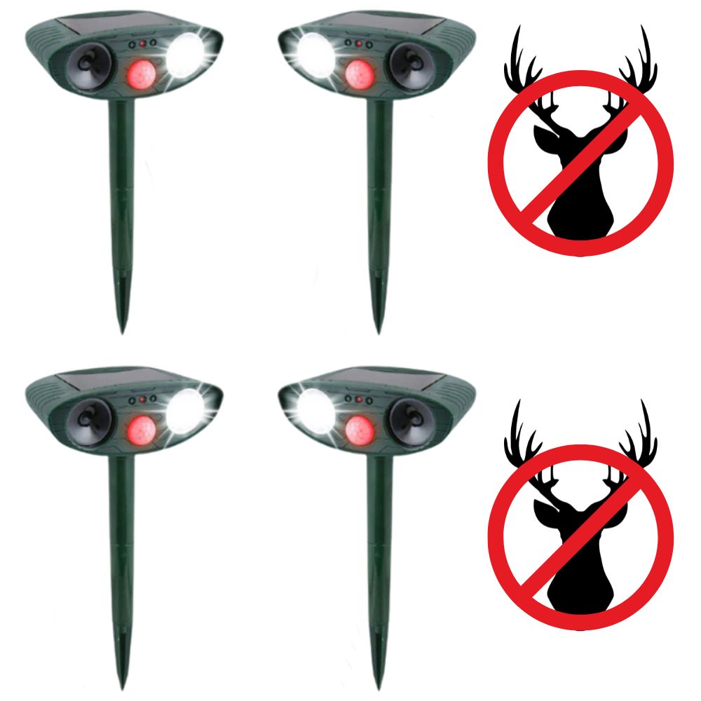Skorter | Solar Powered Ultrasonic Deer Repeller, Pack Of 4