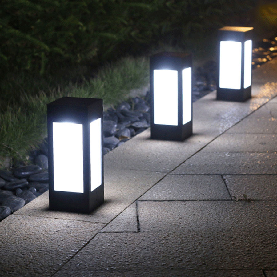 Skorter | Solar LED garden lantern in square design – decorative outdoor lighting for paths and terrace