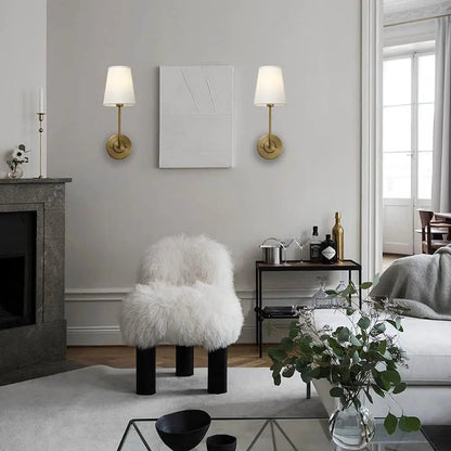 Skorter | LoomGlow – Modern Wall Lamp Featuring Woven Metal and Soft Fabric