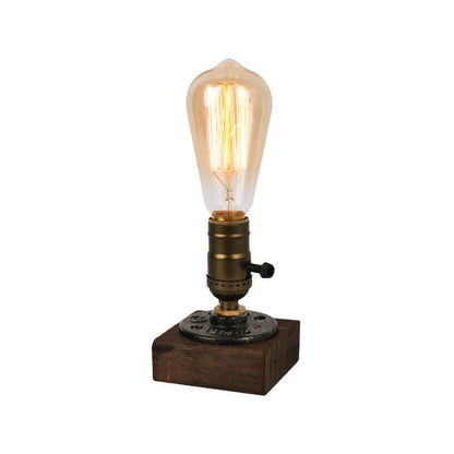 Skorter | Vintage Industrial Iron Light Bulb 1-Light Table Lamp