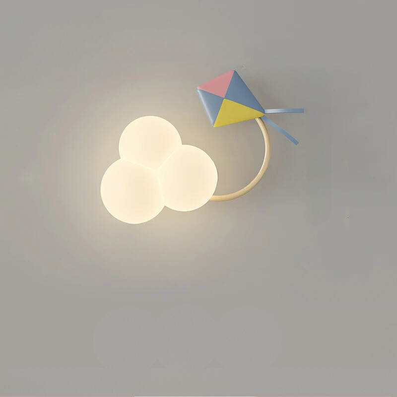 Skorter | CartoonAirplane - Children's Room Wall Lamp with Stars, Rainbow and Airplane Design
