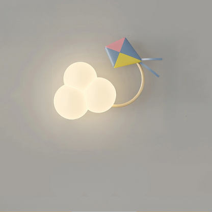 Skorter | CartoonAirplane - Children's Room Wall Lamp with Stars, Rainbow and Airplane Design
