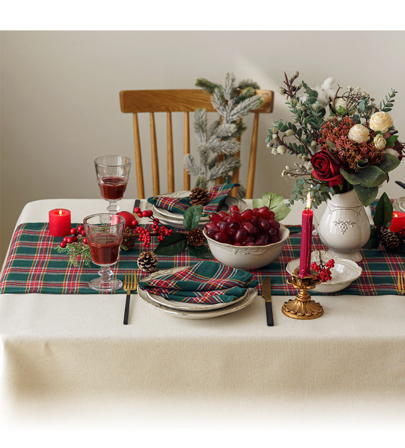 Skorter | Christmas Party Traditional Scottish Check Pattern Tablecloth