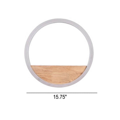 Skorter | Lumoshelf LED Wall Light | Solid Wood with Shelf | Round Wall Lamp | Warm & White Light