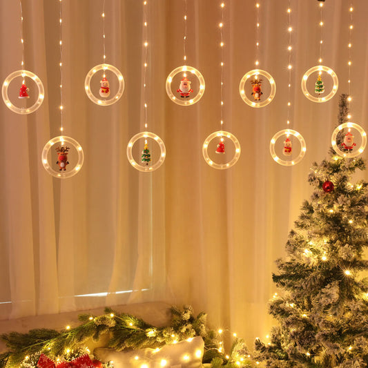 Skorter | Christmas wreath doll hanging decoration 10 LED USB string lights