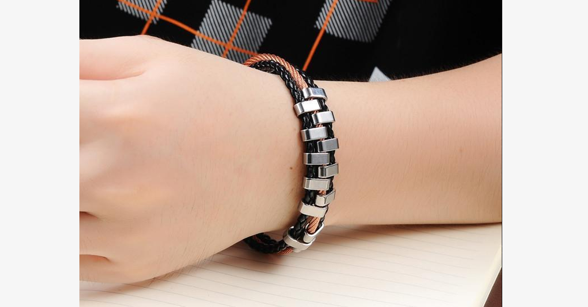 Skorter | Rough Tracks Stainless Steel Men's Bracelet