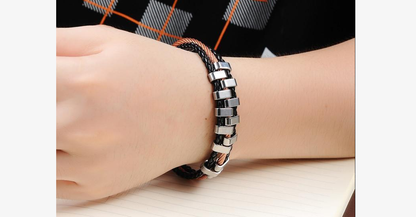 Skorter | Rough Tracks Stainless Steel Men's Bracelet