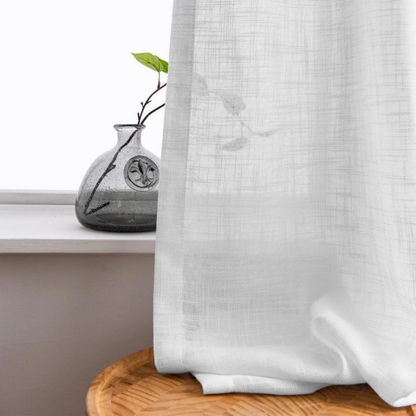 Skorter | Ela Linen Appearance Semi Transparent Curtains Tulle