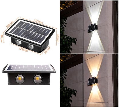 Skorter | Solar LED outdoor wall light with up & down effect – Modern wall lighting for garden and terrace