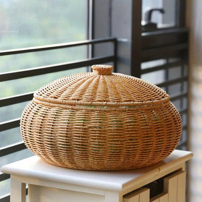 Skorter | Dome-Shaped Knitted Rattan Basket with Lid