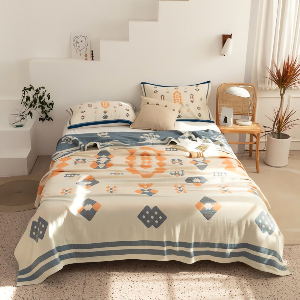 Skorter | Chevron Design Four-Layer Cotton Blanket