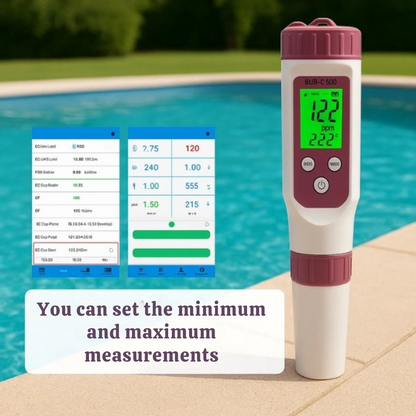 Skorter | Digital Pool Tester – Measuring device for pH and chlorine for easy pH measurement in pool water