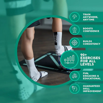 Skorter | Football Pro Training Mat | Anti-Slip, 2x2m Size & Video Program for Skill Enhancement and Home Training