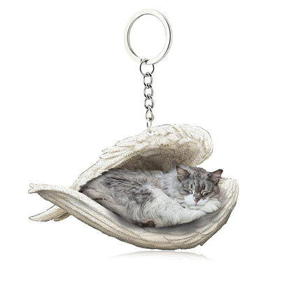 Skorter | Acrylic Cat Angel Keychain