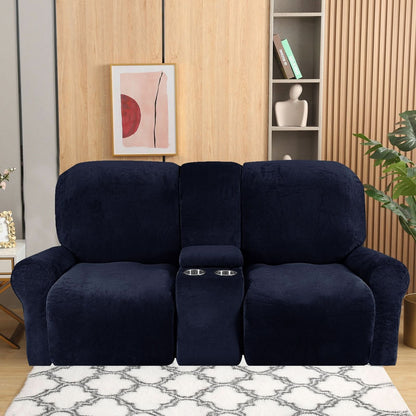 Skorter | 2-Seater Recliner Sofa Cover with Cup Holders – Velvet Plush