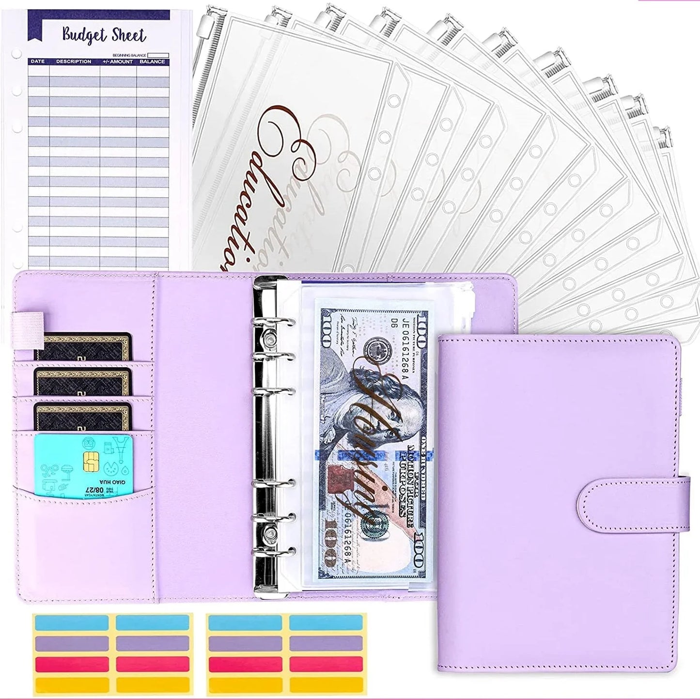 Skorter | Budget binder with cash envelope system and credit card slots