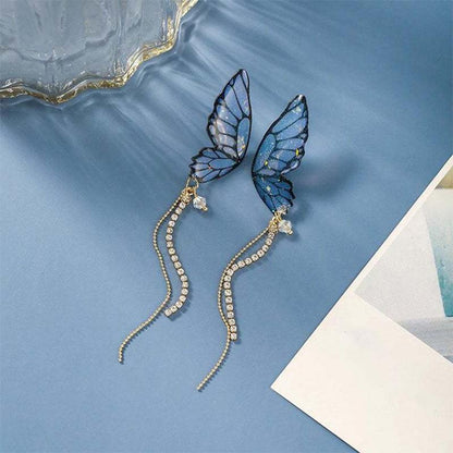 Skorter | Butterfly Fringe Long Earrings