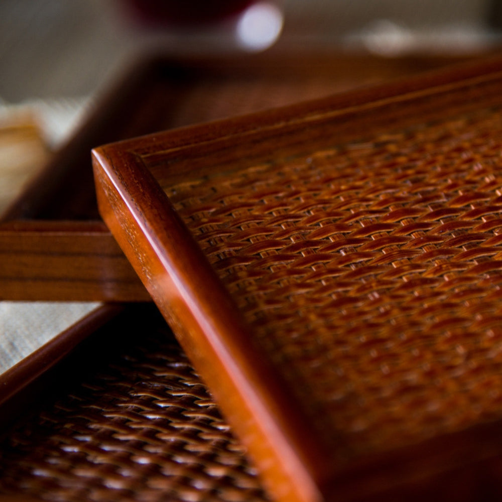 Skorter | Artisanal Rattan Wooden Tea Tray