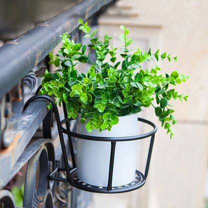 Skorter | Hanging Plant Basket made of Metal – Balcony Planter Pot with Hook for Garden and Terrace