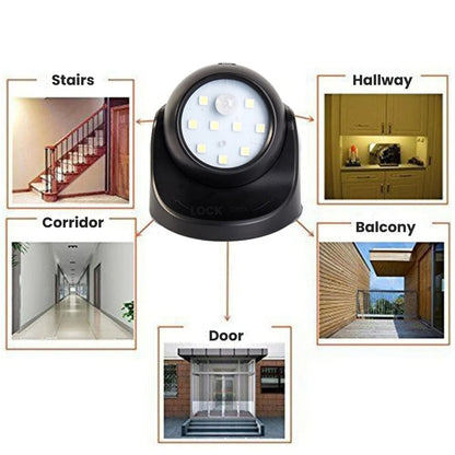 Skorter | Battery Powered External Security Lights – Motion Sensor LED Spotlight for Home, Garden, and Wall Illumination