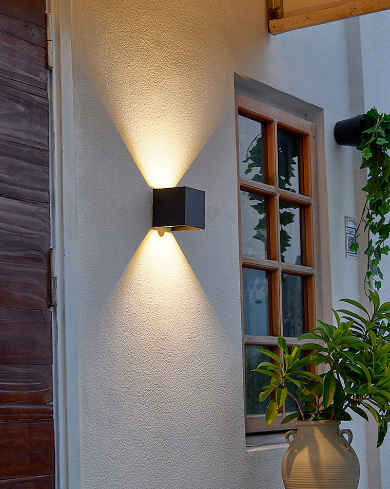 Skorter | LED Outdoor Up Down Wall Light | Waterproof Metal Fixture for Patio. Garden & Entryway Illumination