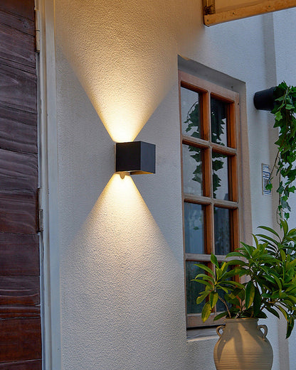 Skorter | LED Outdoor Up Down Wall Light | Waterproof Metal Fixture for Patio. Garden & Entryway Illumination