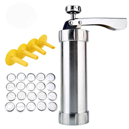 Skorter | Cookie press made of stainless steel with attachments for creative cookies and pastries